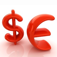 Image showing Euro and dollar sign