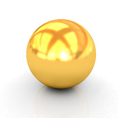 Image showing Gold Ball 3d render 