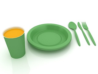 Image showing Fast-food disposable tableware