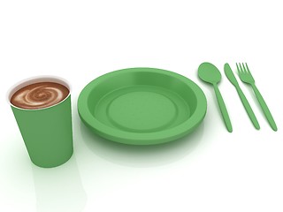 Image showing Fast-food disposable tableware