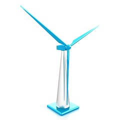 Image showing Wind turbine isolated on white 