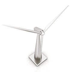 Image showing Wind turbine isolated on white 