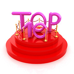 Image showing Top ten icon on white background. 3d rendered image 