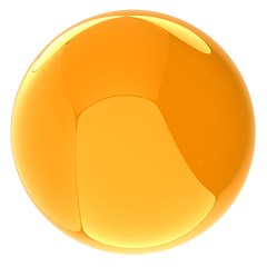 Image showing Glossy yellow sphere 