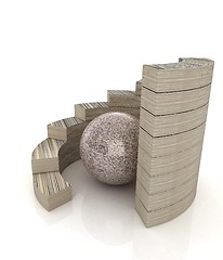 Image showing Abstract stone structure with ball in the center 
