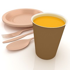 Image showing Fast-food disposable tableware