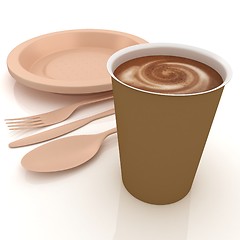 Image showing Fast-food disposable tableware