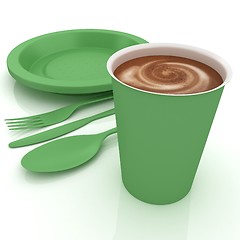 Image showing Fast-food disposable tableware