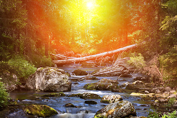 Image showing Waterfall in Sweden