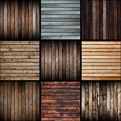 Image showing collection of interesting abstract wood planks