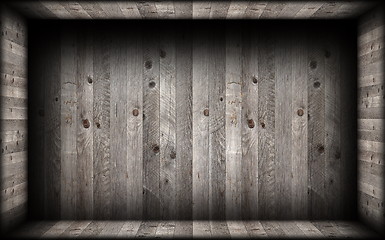 Image showing grey  wood finishing on empty interior backdrop