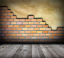 Image showing brick wall with cracks interior backdrop