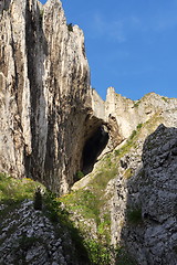 Image showing big limestone climbing wall