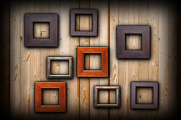 Image showing brown and beige picture frames