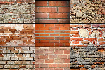 Image showing collection of brick wall textures