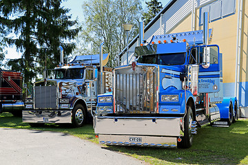 Image showing Two American Vintage Kenworth Heavy Trucks