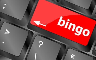 Image showing bingo button on computer keyboard keys