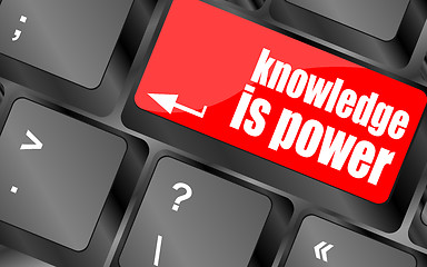 Image showing knowledge is power button on computer keyboard key