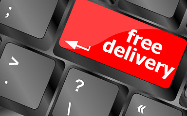 Image showing free delivery key on laptop keyboard keys