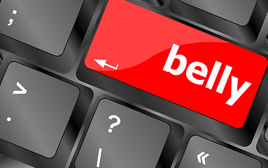 Image showing belly button on computer pc keyboard key