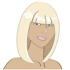 Image showing portrait of a smiling sunburnt blonde girl