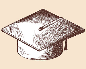 Image showing Graduation cap  sketch