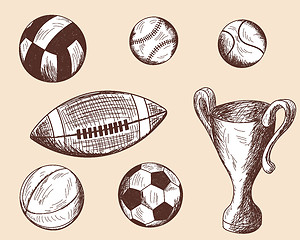 Image showing  Set of different sketch balls