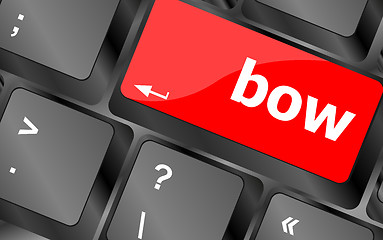 Image showing bow button on computer pc keyboard key