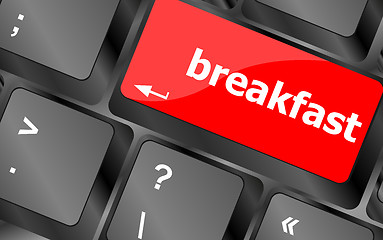 Image showing breakfast word on keyboard key