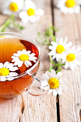 Image showing cup of tea with chamomile flowers