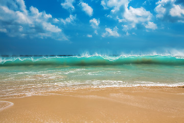 Image showing Surf waves and turqoise water