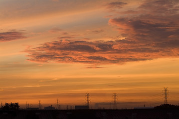 Image showing Industrial sunrise