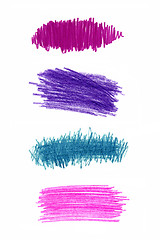 Image showing Series of color pencil strokes