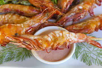 Image showing Grilled Skewered Shrimps