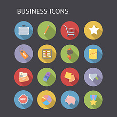 Image showing Flat icons for business and finance