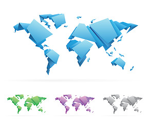 Image showing Origami-style World Map