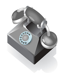 Image showing Isometric icon of vintage phone