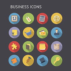 Image showing Flat icons for business and finance