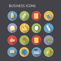 Image showing Flat icons for business and finance