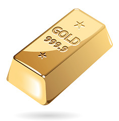 Image showing Isometric icon of gold bar