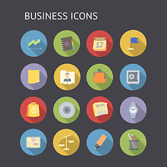 Image showing Flat icons for business and finance