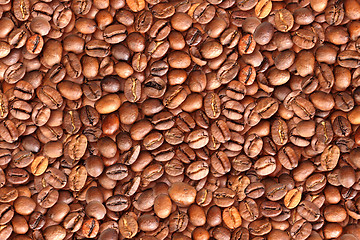 Image showing Background of roasted black coffee beans