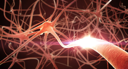 Image showing 3D render of Neurons Network. 