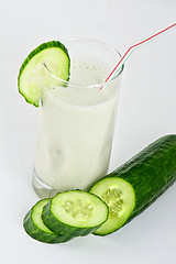 Image showing green cucumber coctail