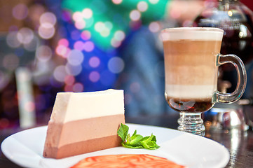 Image showing tasty cake with coffee cup