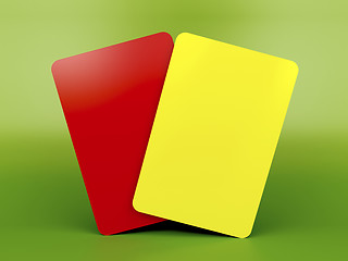 Image showing Red and yellow cards