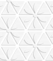 Image showing White flowers and triangles seamless