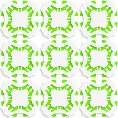 Image showing Geometric ornament with green seamless