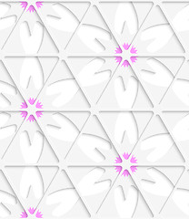 Image showing White triangular net and pink seamless