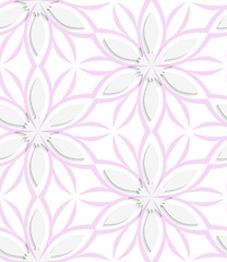 Image showing White floral with pink layering seamless